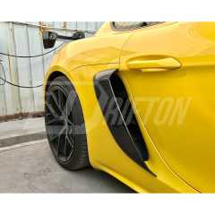 GT4 Style Dry Carbon Fiber Side Vent For Porsche 718 Cayman Boxster 2016-2025