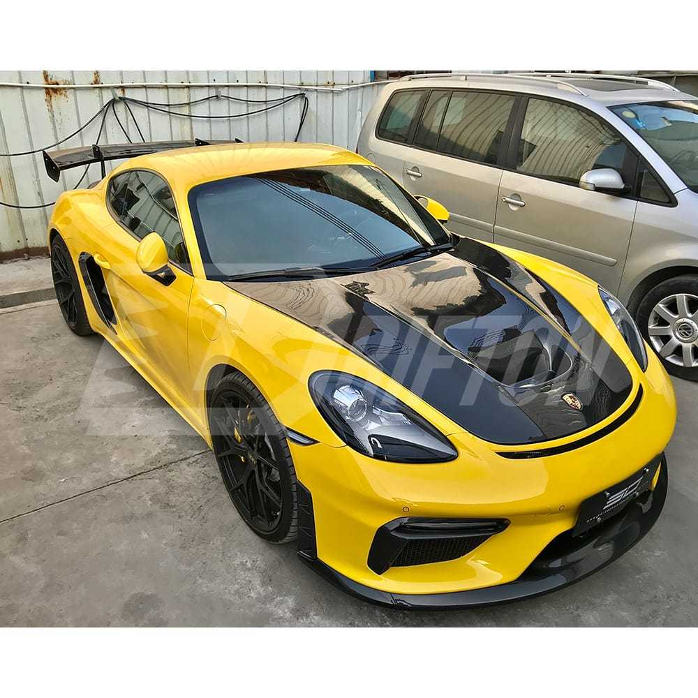 GT4 Style Dry Carbon Fiber Side Vent For Porsche 718 Cayman Boxster 2016-2025