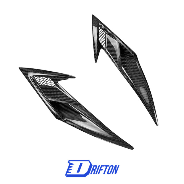 PT Style Dry Carbon Fiber Front Fender Vents For Ferrari F8 Tributo Spider 2019-2022