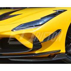 PT Style Dry Carbon Fiber Front Fender Vents For Ferrari F8 Tributo Spider 2019-2022
