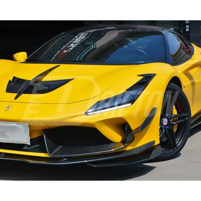 PT Style Dry Carbon Fiber Front Fender Vents For Ferrari F8 Tributo Spider 2019-2022