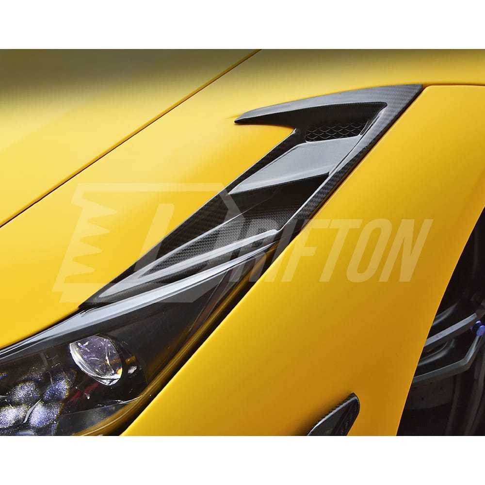PT Style Dry Carbon Fiber Front Fender Vents For Ferrari F8 Tributo Spider 2019-2022