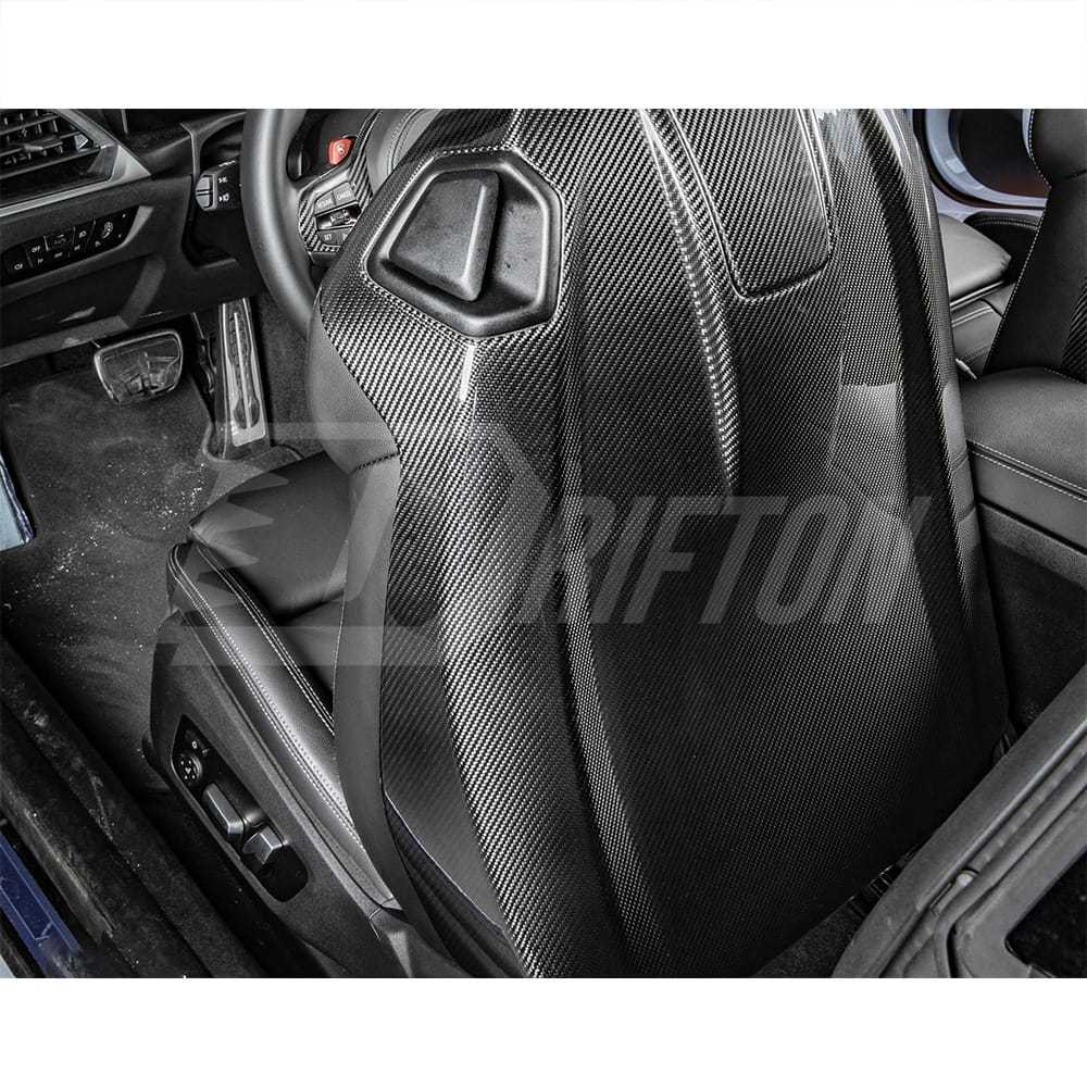 Dry Carbon Fiber Seat Back Cover Trim Kits For BMW M2 G87 M3 M4 G80 G81 G82 G83