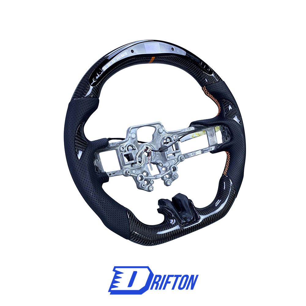 Customized Style Carbon Fiber Steering Wheel With LED Shift Light For Ford Mustang 2015-2020