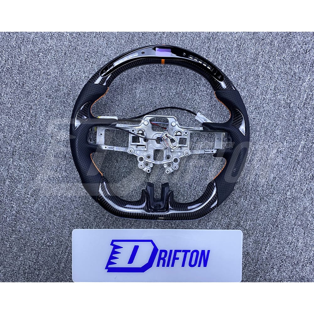 Customized Style Carbon Fiber Steering Wheel With LED Shift Light For Ford Mustang 2015-2020