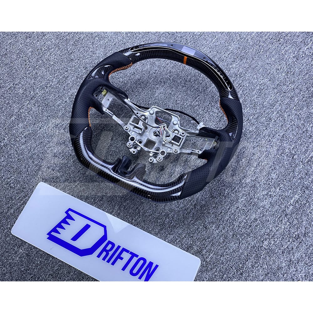Customized Style Carbon Fiber Steering Wheel With LED Shift Light For Ford Mustang 2015-2020