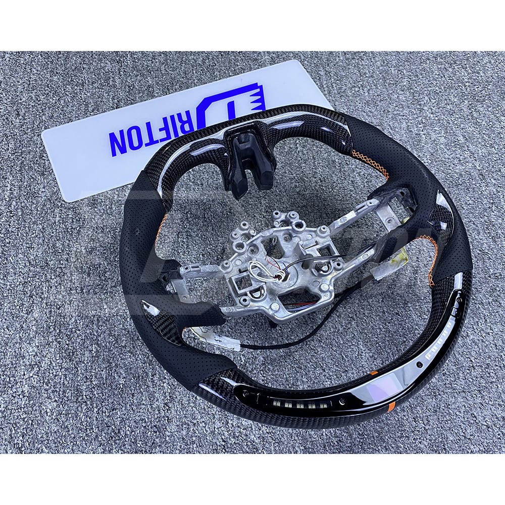 Customized Style Carbon Fiber Steering Wheel With LED Shift Light For Ford Mustang 2015-2020