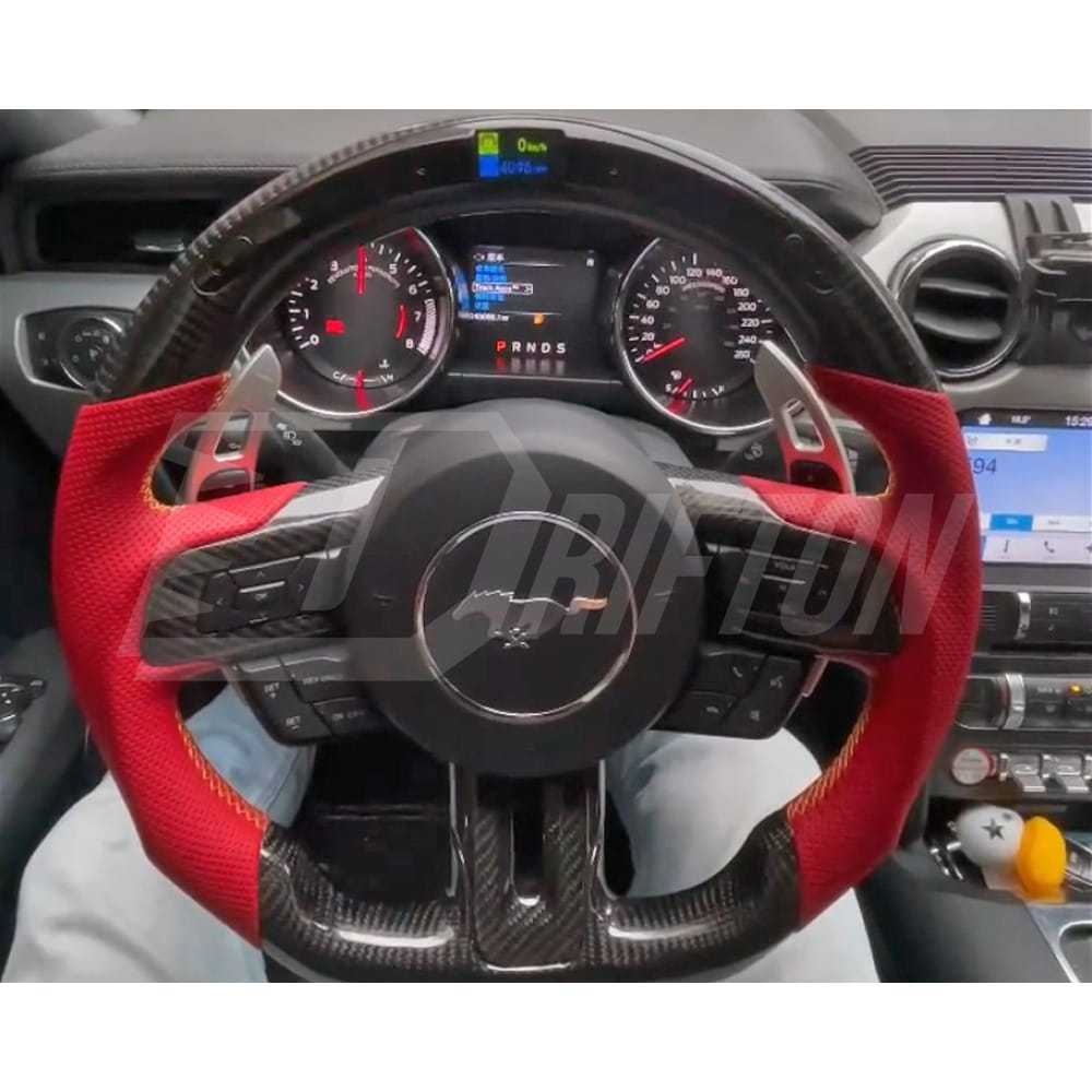 Customized Style Steering Wheel With RPM LED Shift Light For Ford Mustang Gen6 S550.1 S550.2 2015-2023