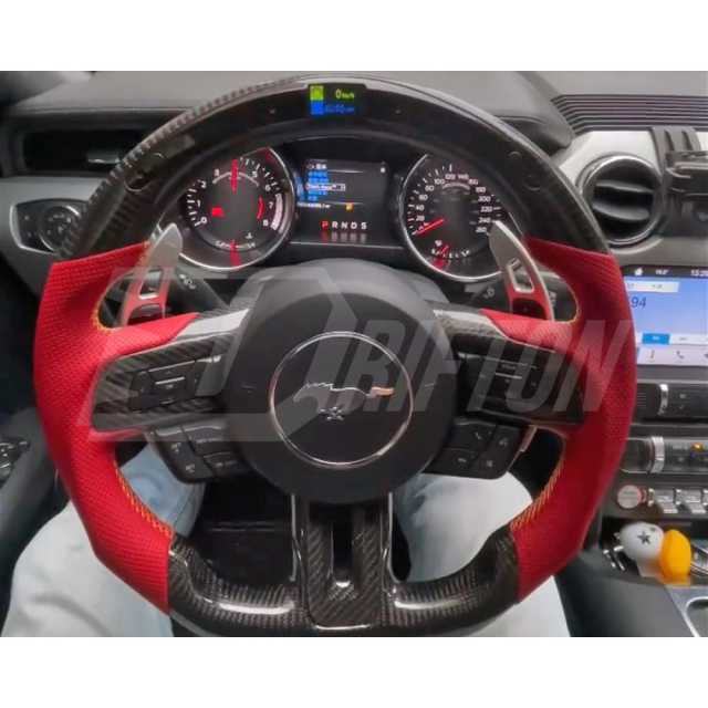 Customized Style Steering Wheel With RPM LED Shift Light For Ford Mustang Gen6 S550.1 S550.2 2015-2023