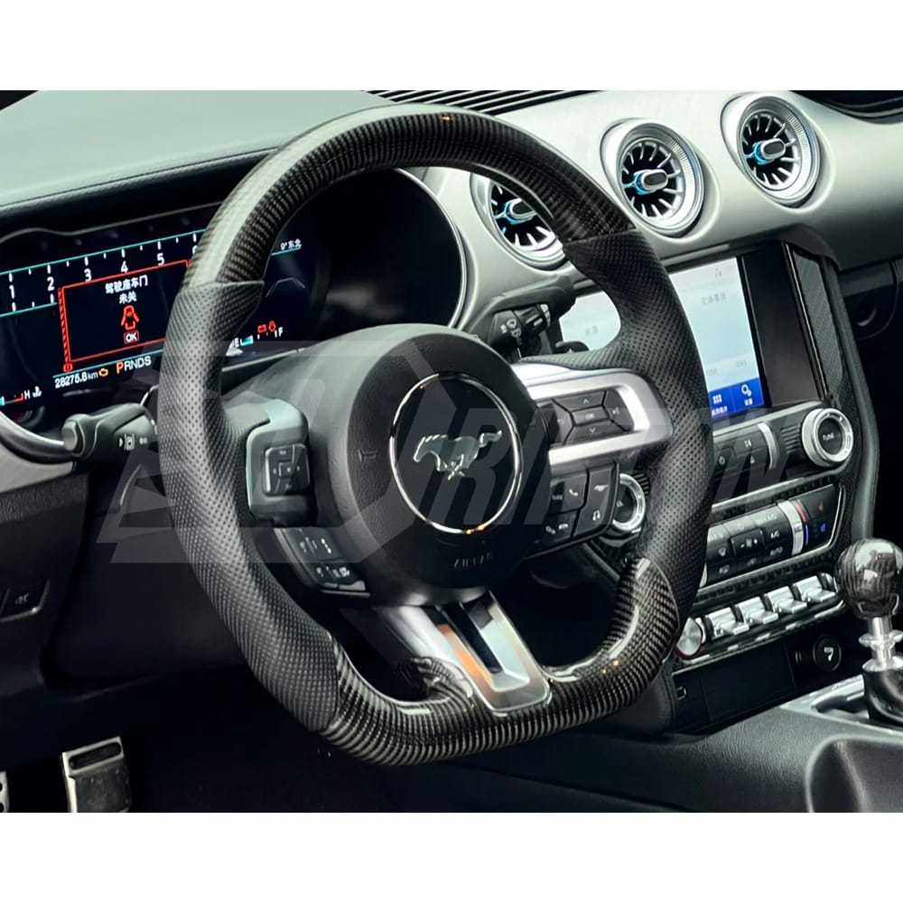 Customized Style Steering Wheel With RPM LED Shift Light For Ford Mustang Gen6 S550.1 S550.2 2015-2023