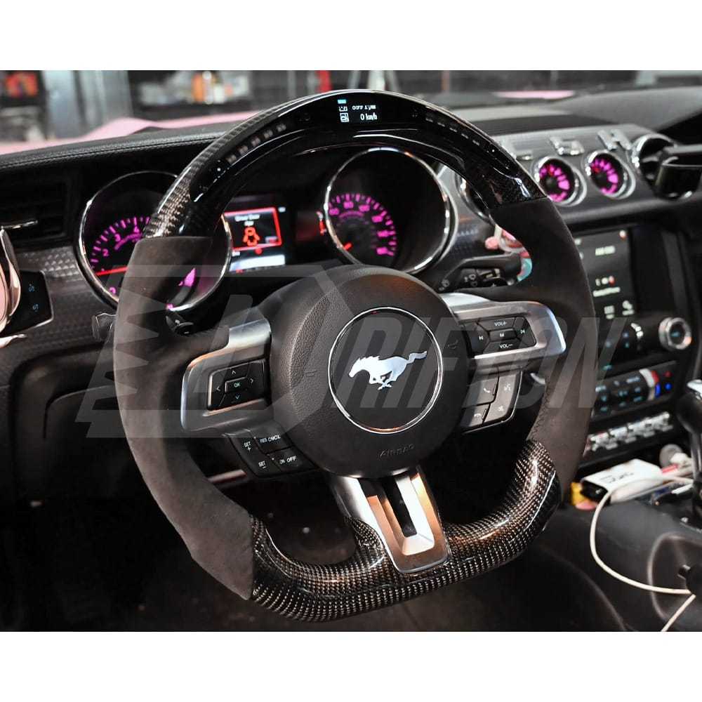 Customized Style Steering Wheel With RPM LED Shift Light For Ford Mustang Gen6 S550.1 S550.2 2015-2023