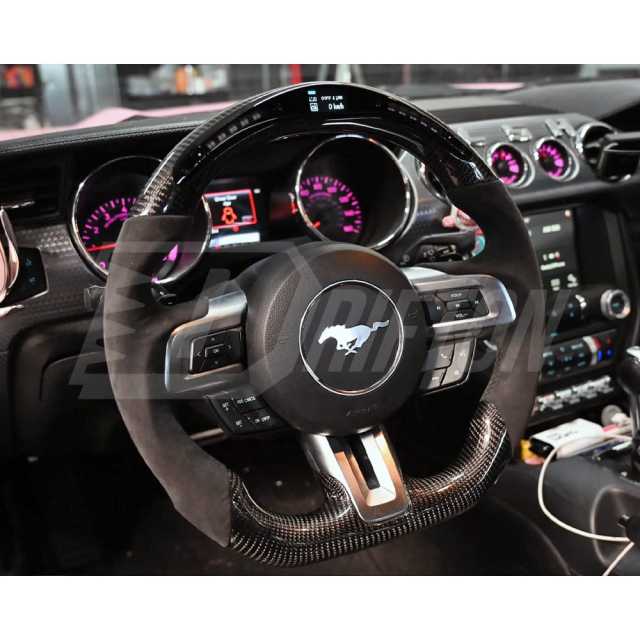 Customized Style Steering Wheel With RPM LED Shift Light For Ford Mustang Gen6 S550.1 S550.2 2015-2023