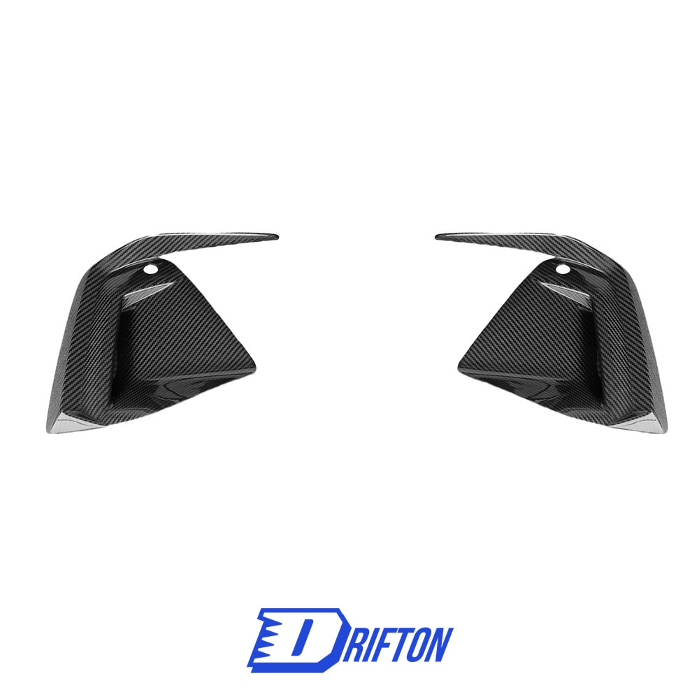 TAKD Style Dry Carbon Fiber Front Bumper Vent Canards For BMW 5 Series G60 2024-On