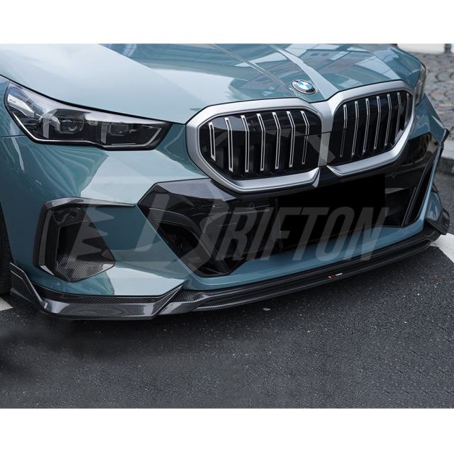 TAKD Style Dry Carbon Fiber Front Bumper Vent Canards For BMW 5 Series G60 2024-On