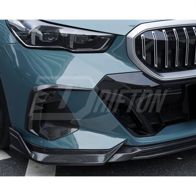 TAKD Style Dry Carbon Fiber Front Bumper Vent Canards For BMW 5 Series G60 2024-On