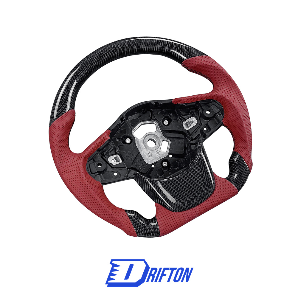 V2 Custom Made Carbon Fiber Perforated Leather Steering Wheel For Toyota Supra MK5 A90 A91 GR 2019-2024 (1)