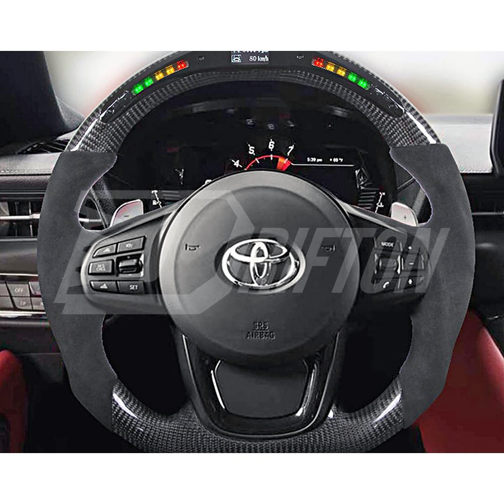 V2 Custom Made Carbon Fiber Perforated Leather Steering Wheel For Toyota Supra MK5 A90 A91 GR 2019-2024 (1)