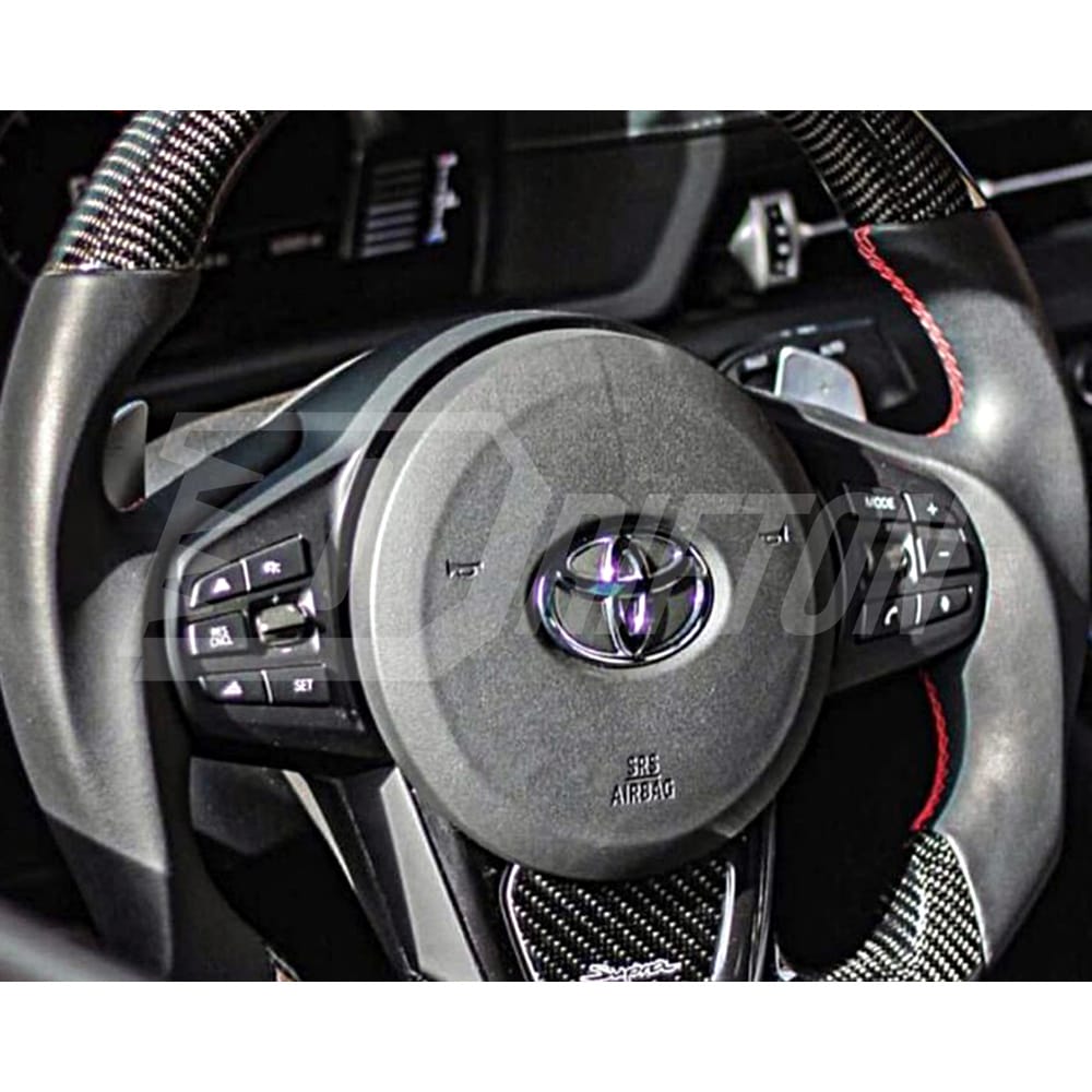 V2 Custom Made Carbon Fiber Perforated Leather Steering Wheel For Toyota Supra MK5 A90 A91 GR 2019-2024 (1)