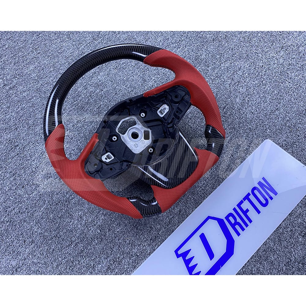 V2 Custom Made Carbon Fiber Perforated Leather Steering Wheel For Toyota Supra MK5 A90 A91 GR 2019-2024 (1)