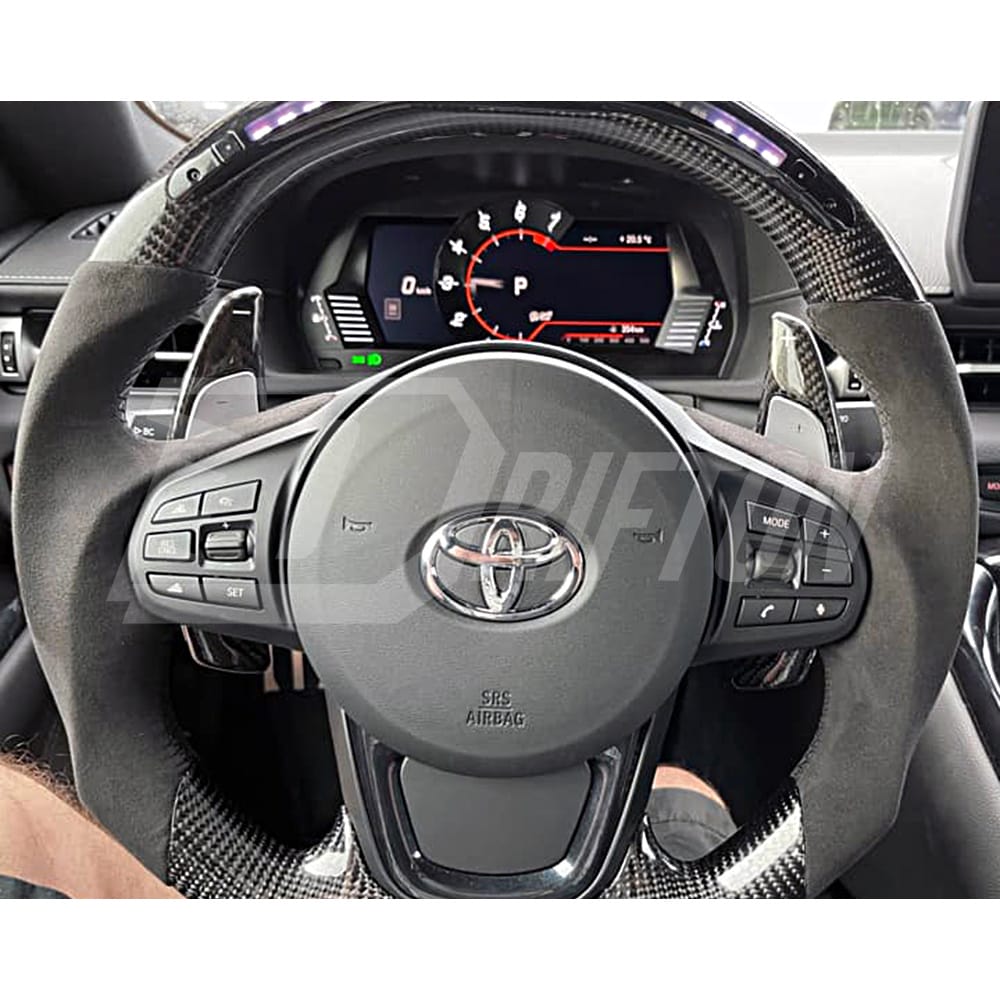 V2 Custom Made Carbon Fiber Perforated Leather Steering Wheel For Toyota Supra MK5 A90 A91 GR 2019-2024 (1)