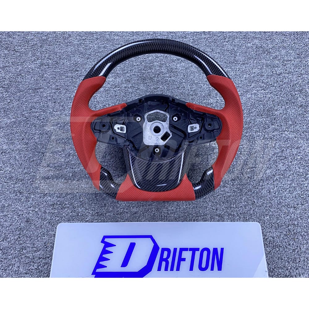 V2 Custom Made Carbon Fiber Perforated Leather Steering Wheel For Toyota Supra MK5 A90 A91 GR 2019-2024 (1)