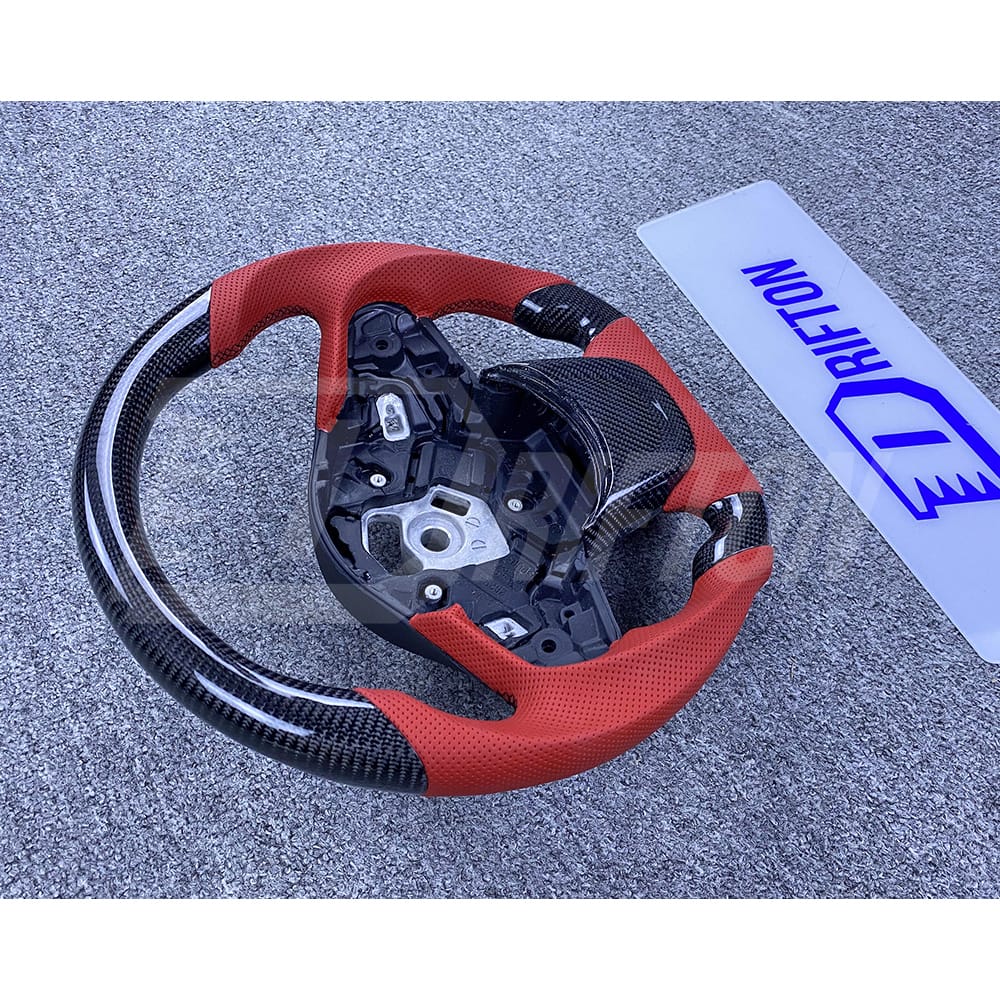 V2 Custom Made Carbon Fiber Perforated Leather Steering Wheel For Toyota Supra MK5 A90 A91 GR 2019-2024 (1)