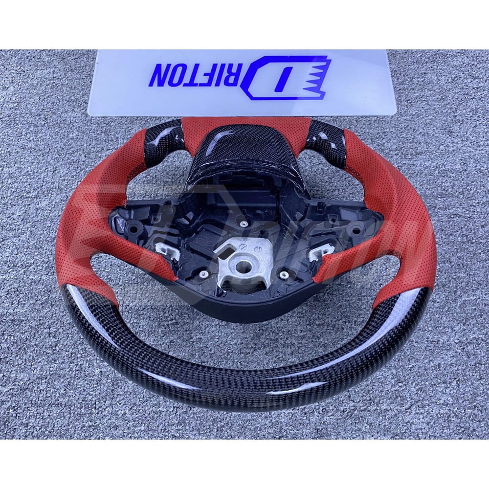 V2 Custom Made Carbon Fiber Perforated Leather Steering Wheel For Toyota Supra MK5 A90 A91 GR 2019-2024 (1)