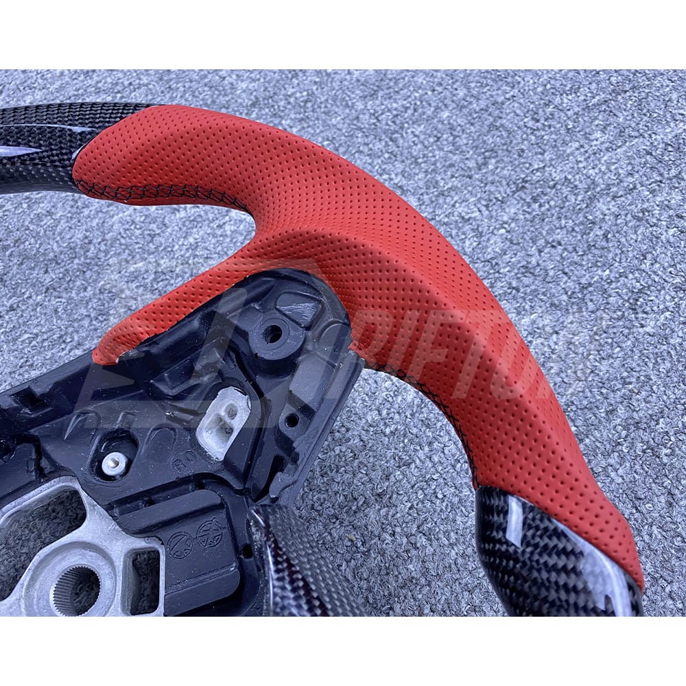 V2 Custom Made Carbon Fiber Perforated Leather Steering Wheel For Toyota Supra MK5 A90 A91 GR 2019-2024 (1)