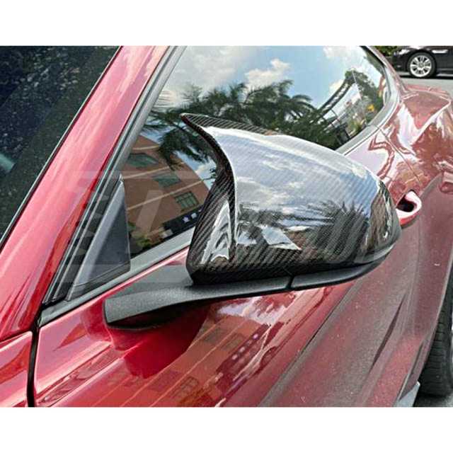 AN Style Carbon Fiber Mirror Cover For Ford Mustang Gen6 S550.1 S550.2 2015-2023