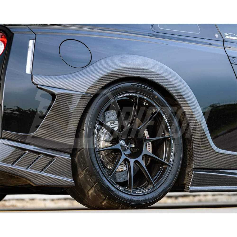 MY17 Top Secret Style Carbon Fiber Rear Fender Splitter For Nissan R35 GTR 2008-2026