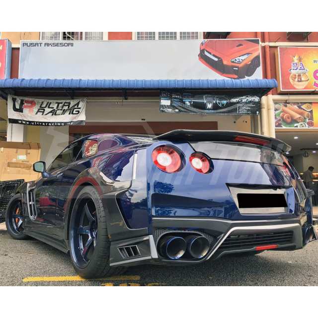 MY17 Top Secret Style Carbon Fiber Rear Fender Splitter For Nissan R35 GTR 2008-2026