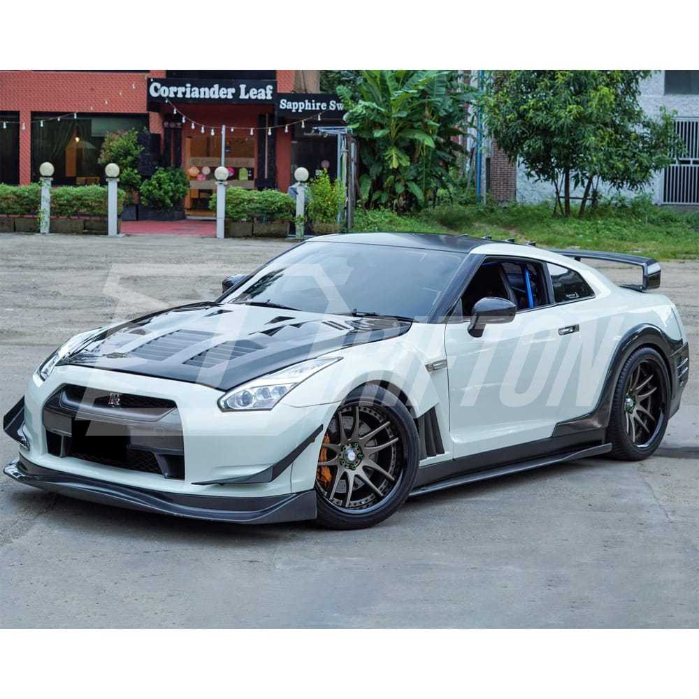 Top Secret Style Carbon Fiber Rear Fender Splitter For Nissan R35 GTR 2008-2026