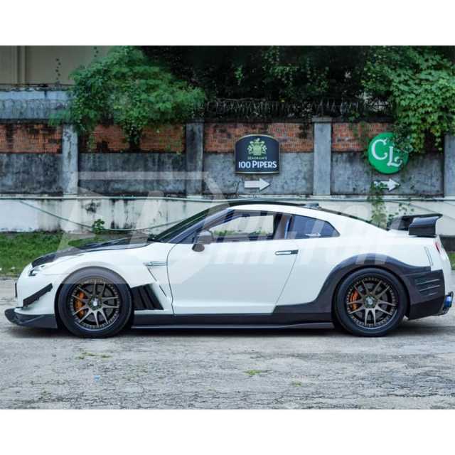 Top Secret Style Carbon Fiber Rear Fender Splitter For Nissan R35 GTR 2008-2026