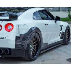 Top Secret Style Carbon Fiber Rear Fender Splitter For Nissan R35 GTR 2008-2026