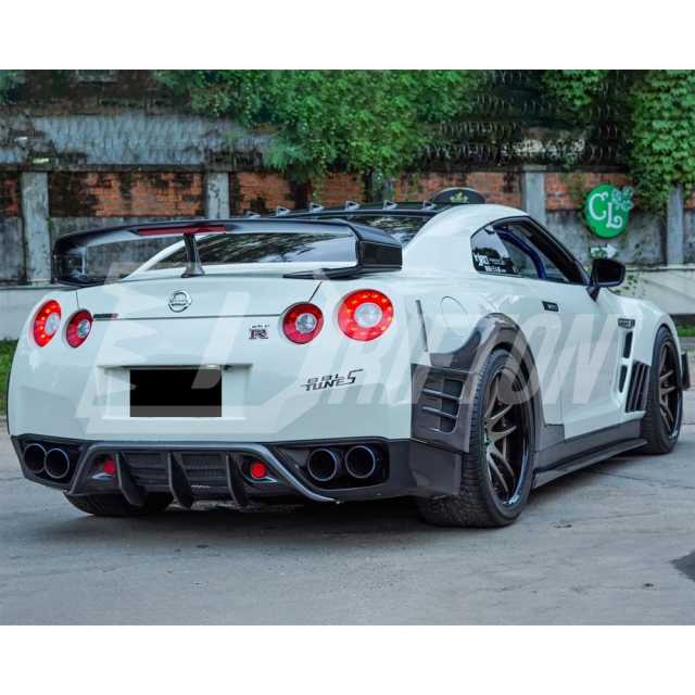 Top Secret Style Carbon Fiber Rear Fender Splitter For Nissan R35 GTR 2008-2026