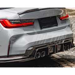 SQ Style Dry Carbon Fiber LED Brake Light Rear Diffuser For BMW G80 G81 M3 G82 G83 M4 2020-2024