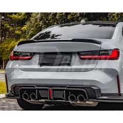 SQ Style Dry Carbon Fiber LED Brake Light Rear Diffuser For BMW G80 G81 M3 G82 G83 M4 2020-2024