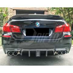 LED Brake Light Style Carbon Fiber Rear Diffuser For BMW 5 Series F10 F18 2010-2016