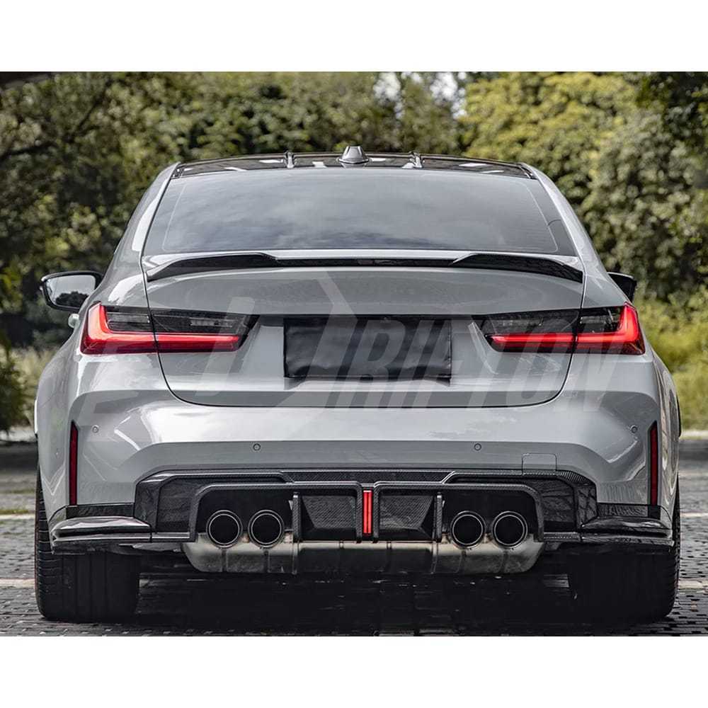 SQ Style Dry Carbon Fiber Rear Splitter For BMW G80 G81 M3 2020-2024