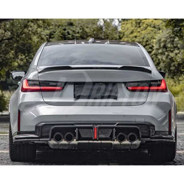 SQ Style Dry Carbon Fiber Rear Splitter For BMW G80 G81 M3 2020-2024