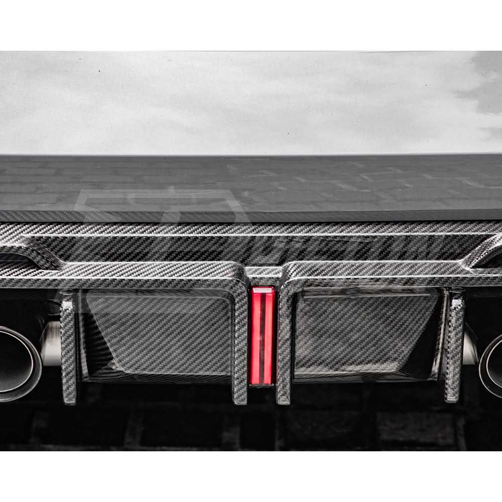 SQ Style Dry Carbon Fiber LED Brake Light Rear Diffuser For BMW G80 G81 M3 G82 G83 M4 2020-2024
