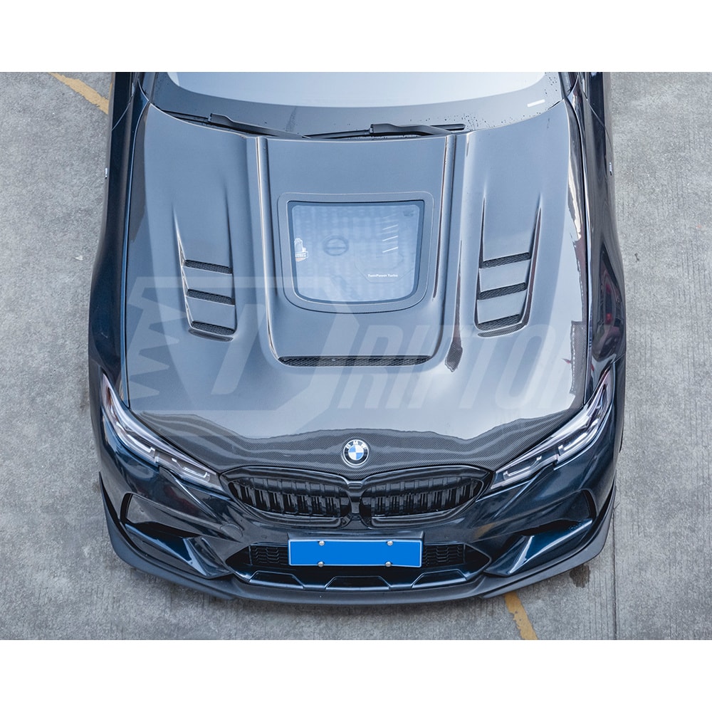 CMST Style Carbon Fiber Glass Transparent Hood Bonnet For BMW 3 Series G20 2019-2025
