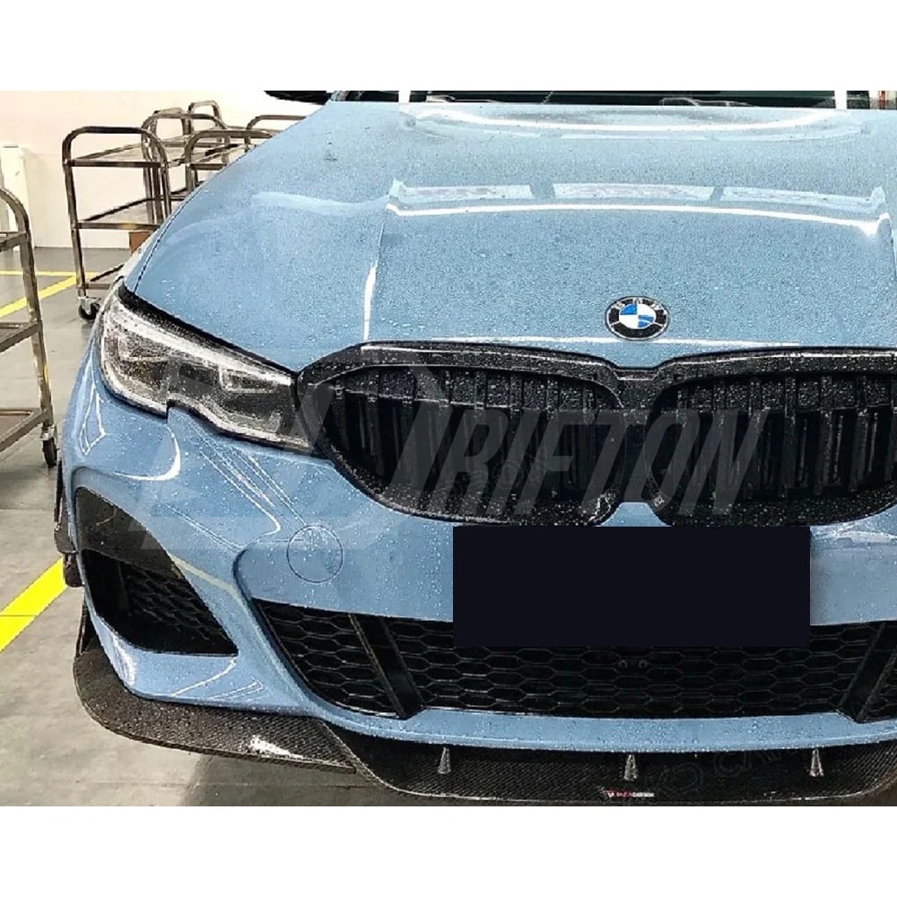 TAKD Style Dry Carbon Fiber Front Canards For BMW 3 Series G20 2019-2022