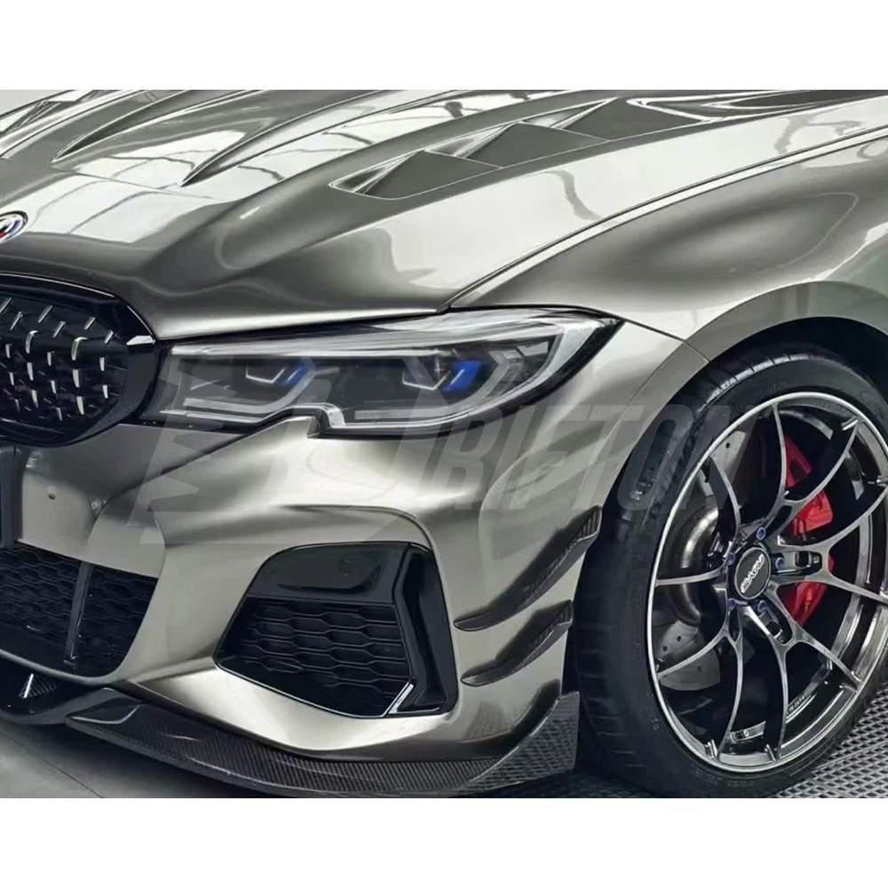 TAKD Style Dry Carbon Fiber Front Canards For BMW 3 Series G20 2019-2022