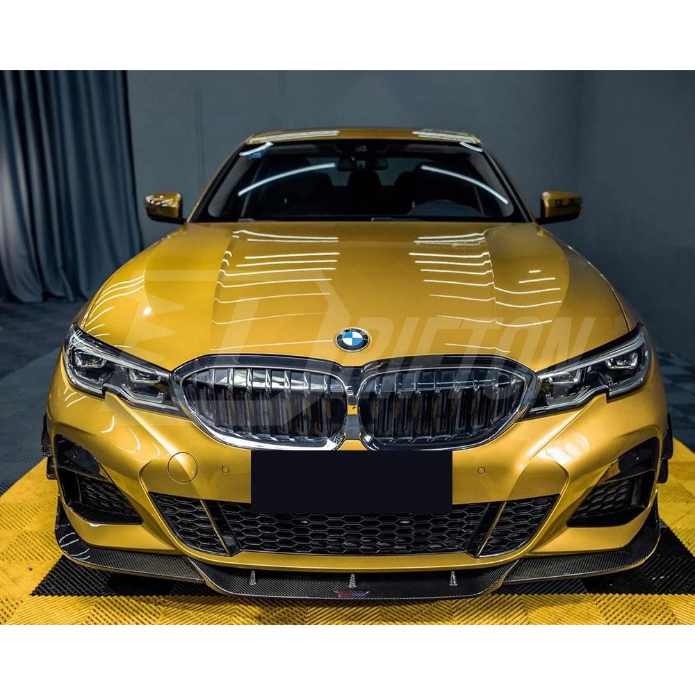 TAKD Style Dry Carbon Fiber Front Canards For BMW 3 Series G20 2019-2022