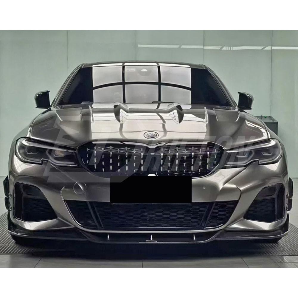 TAKD Style Dry Carbon Fiber Front Canards For BMW 3 Series G20 2019-2022