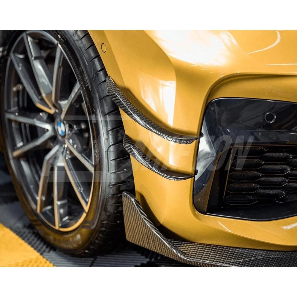 TAKD Style Dry Carbon Fiber Front Canards For BMW 3 Series G20 2019-2022