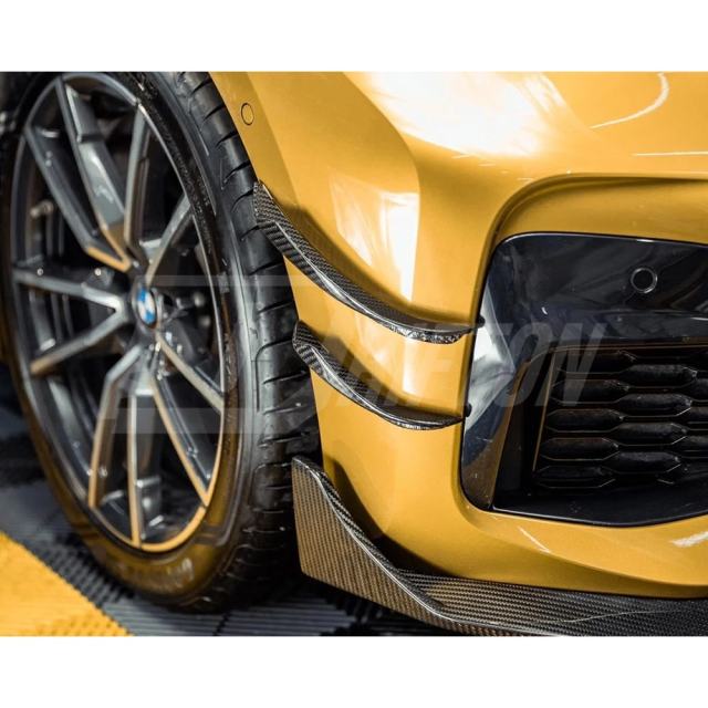 TAKD Style Dry Carbon Fiber Front Canards For BMW 3 Series G20 2019-2022