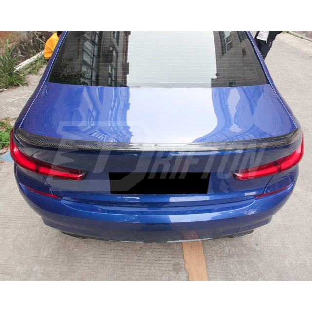 MP Style Dry Carbon Fiber Rear Trunk Spoiler Wing For BMW 3 Series G20 2019-2025