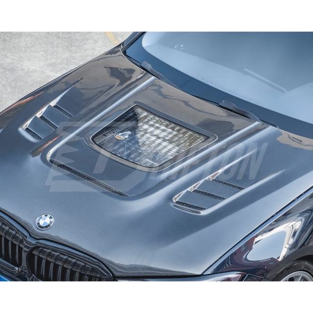 CMST Style Carbon Fiber Glass Transparent Hood Bonnet For BMW 3 Series G20 2019-2025